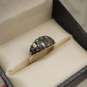 925 Silver Abalone Ring Size 7